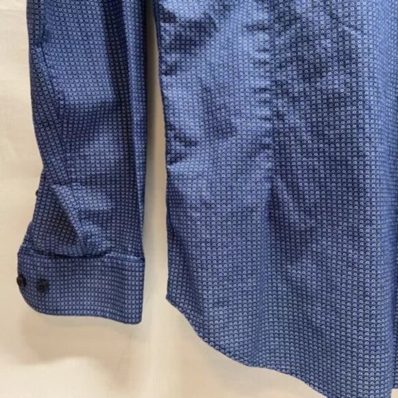 Express Dress Shirt Men’s Small 14-14.5" Neck Blue Geometric Extra Slim Button - Picture 8 of 14